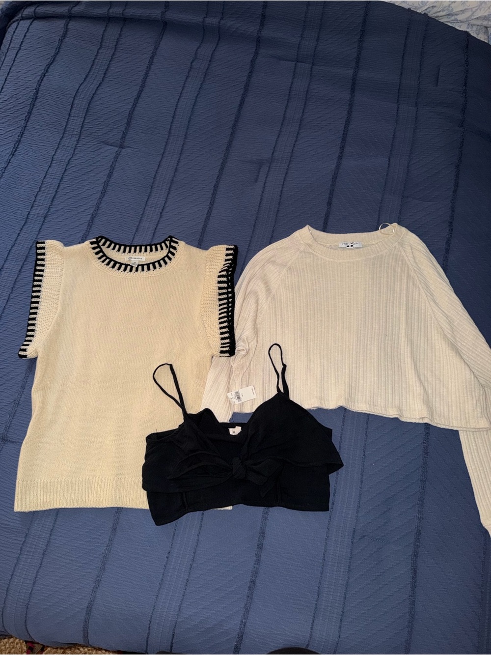 Neutral Knit Tops & Black Top bundle